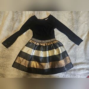 Sweet Heart Rose Dress Girls Size 4 Velvet Top Rhinestone Waist, Party, Glamour